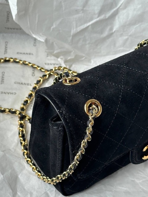 Mini Flap Bag Velvet Schwarz 20cm