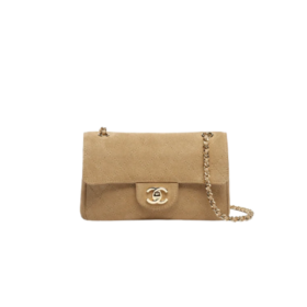Mini Flap Bag Gold/Dunkelbeige 20 cm